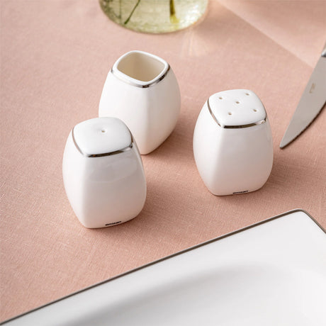 Emsan Yeni Karmen 60-Piece 12-Person Square Dinner Set – Platinum - Emsan Jordan