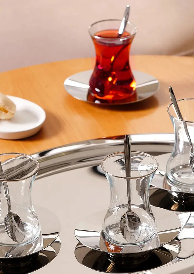 Emsan Abbie 19-Piece Tea Set 125 ml Platinum - Emsan Jordan