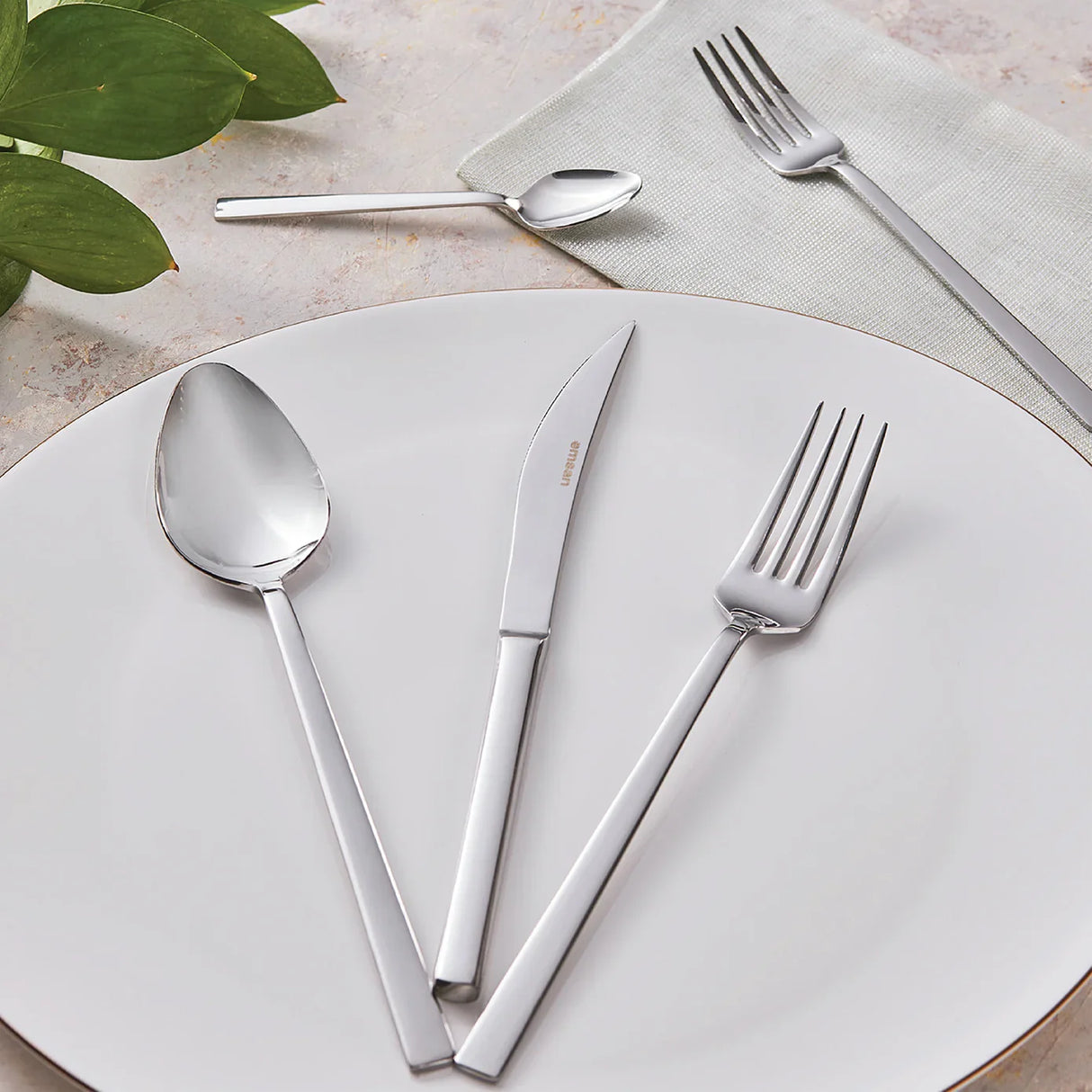 Emsan Talia 60-Piece 12-Person Boxed Fork, Spoon, and Knife Set - Emsan Jordan