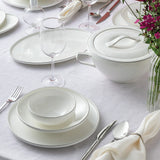 Emsan Fine Bone Freya 60-Piece 12-Person Round Dinner Set Platinum - Emsan Jordan
