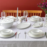 Emsan Fine Bone Freya 60-Piece 12-Person Round Dinner Set Platinum - Emsan Jordan