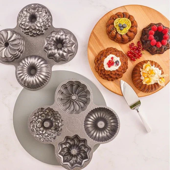 Emsan Griss One Four 4-Piece Cast Cake Mold Set Gray - Emsan Jordan