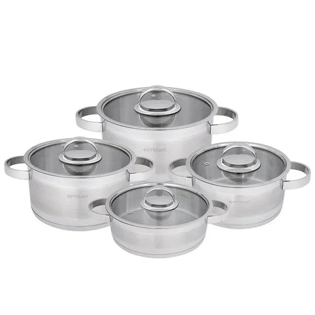 Emsan Karya 8-Piece Induction-Based Stainless Steel Cookware Set - Emsan Jordan